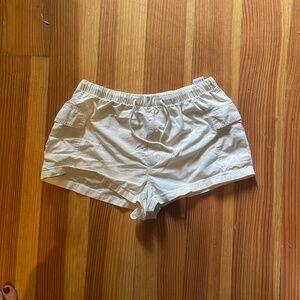 Cream cargo shorts